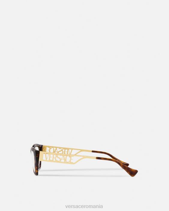 havana & aur Ochelari cu ochi de pisică cu logo vintage anilor 90 Versace femei accesorii 40L6705