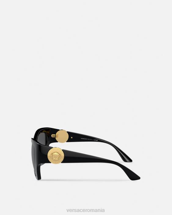 negru ochelari de soare pătrați medusa runway Versace femei accesorii 40L6584