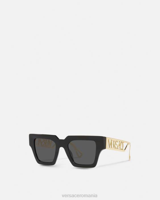 negru si auriu Ochelari de soare cu logo vintage anilor 90 Versace femei accesorii 40L6619
