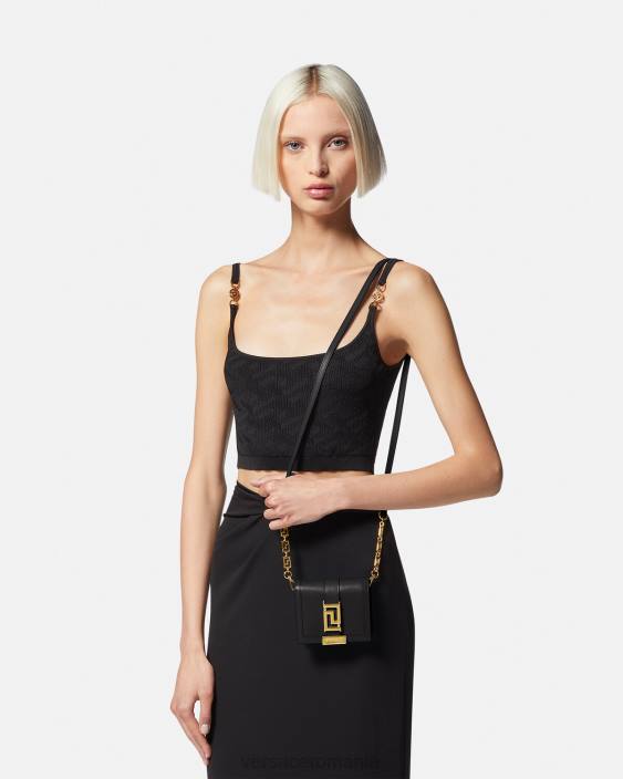 negru portofel cu lant zeita greca Versace femei accesorii 40L6563