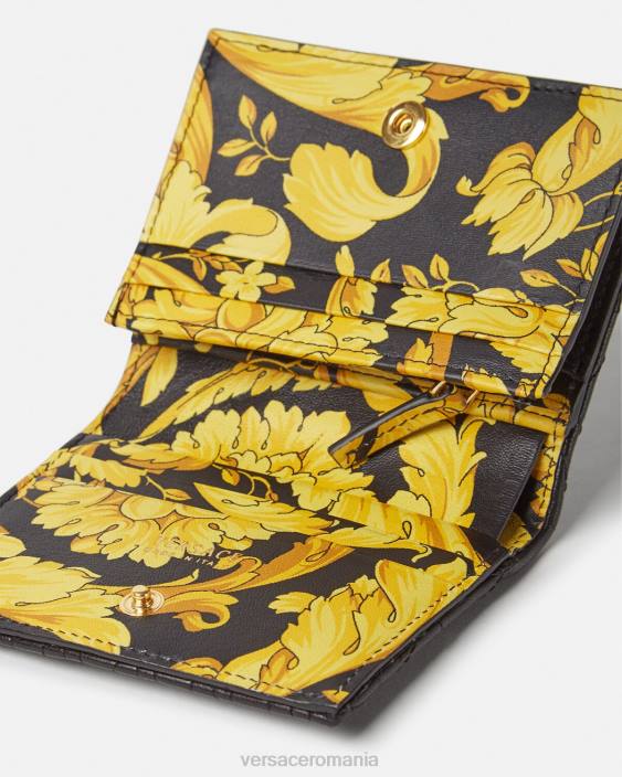 negru portofel dublu matlasat virtus Versace femei accesorii 40L6577