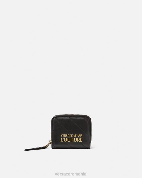 negru portofel matlasat thelma cu fermoar Versace femei accesorii 40L62349