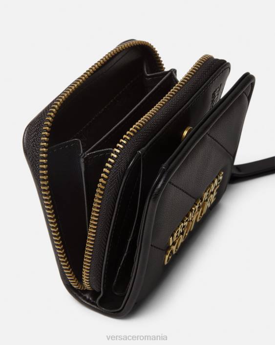 negru portofel matlasat thelma cu fermoar Versace femei accesorii 40L62349