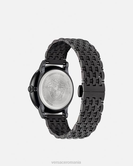 negru ceas cu diamante la medusa Versace femei accesorii 40L6973