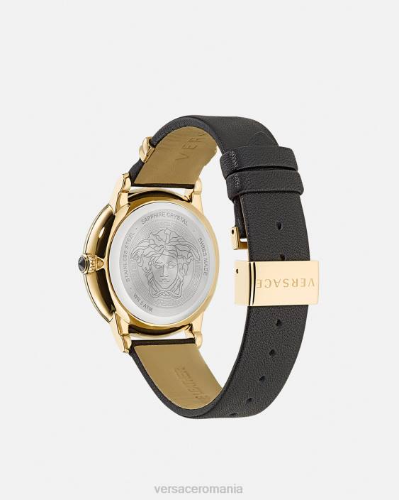 negru si auriu ceas cu diamante medusa icon Versace femei accesorii 40L6963