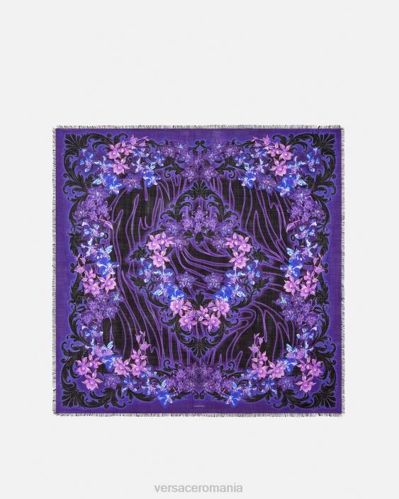 violet & imprimeu șal din amestec de lână orhidee barocco Versace femei accesorii 40L6924