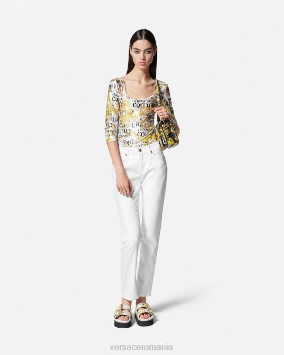 alb blugi slim-fit Versace femei îmbrăcăminte 40L62236