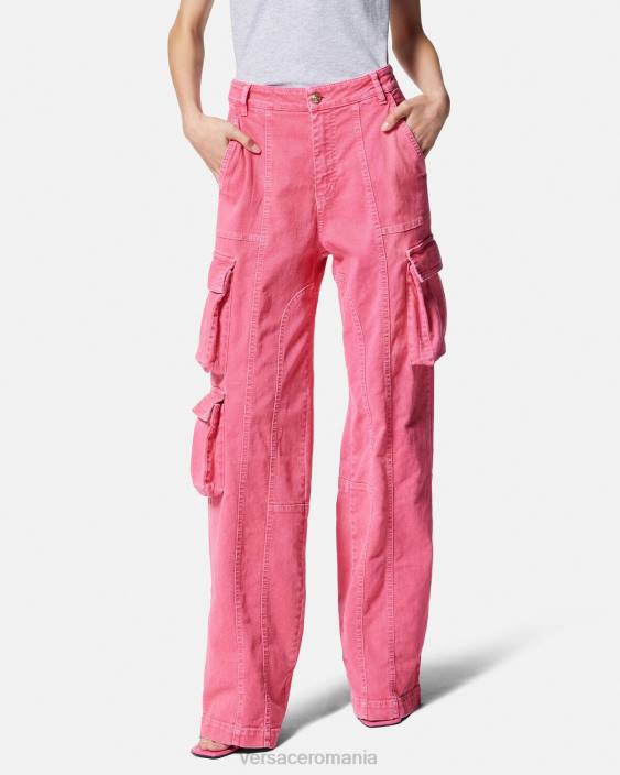 fucsie blugi cargo cu picioare drepte Versace femei îmbrăcăminte 40L62243