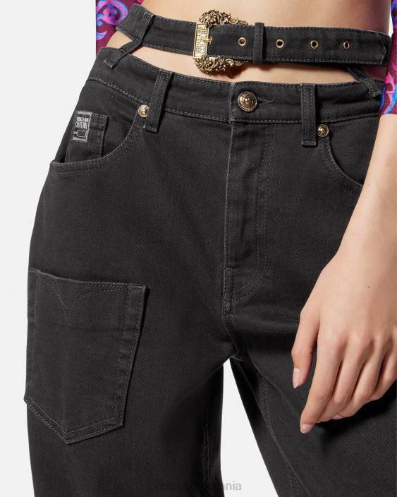 negru blugi cu cataramă baroc Versace femei îmbrăcăminte 40L62148
