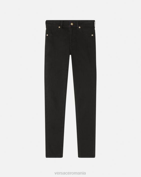 negru blugi skinny cu logo Versace femei îmbrăcăminte 40L62246
