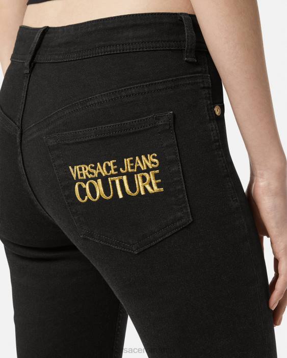 negru blugi skinny cu logo Versace femei îmbrăcăminte 40L62246