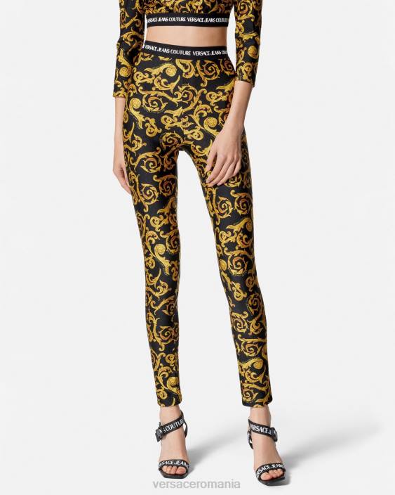 negru si auriu schițați jambiere couture Versace femei îmbrăcăminte 40L62178