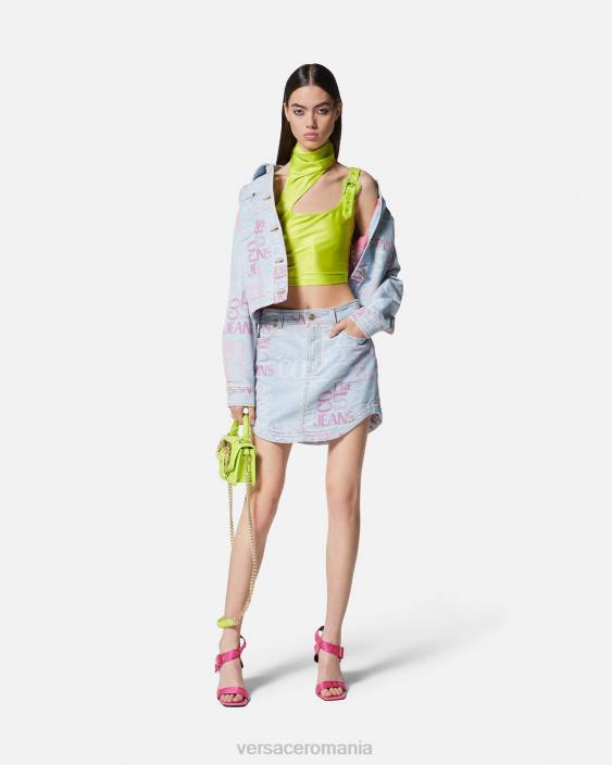 lămâie verde crop top cu cataramă baroc Versace femei îmbrăcăminte 40L62217