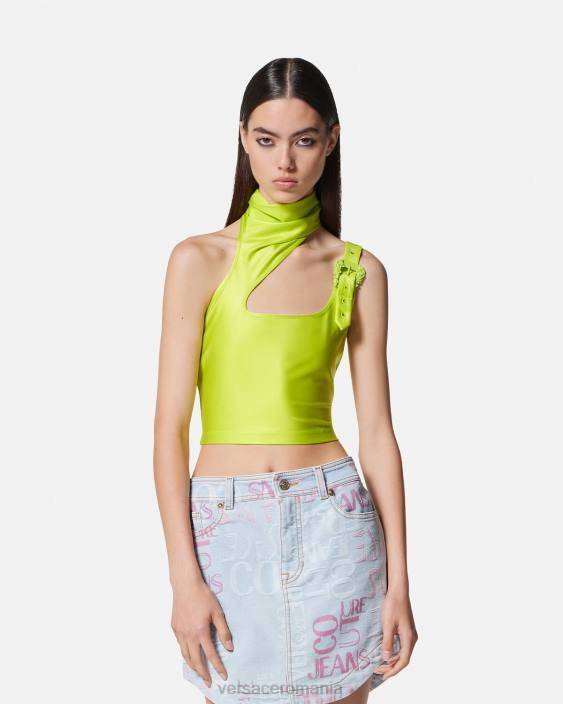 lămâie verde crop top cu cataramă baroc Versace femei îmbrăcăminte 40L62217
