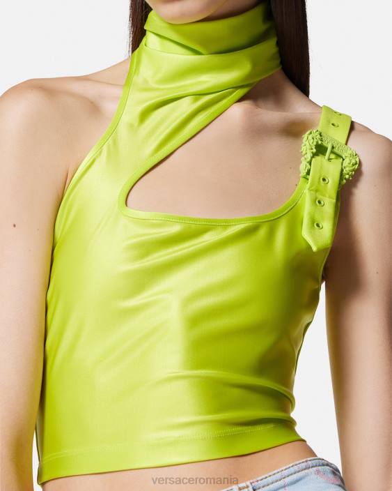 lămâie verde crop top cu cataramă baroc Versace femei îmbrăcăminte 40L62217