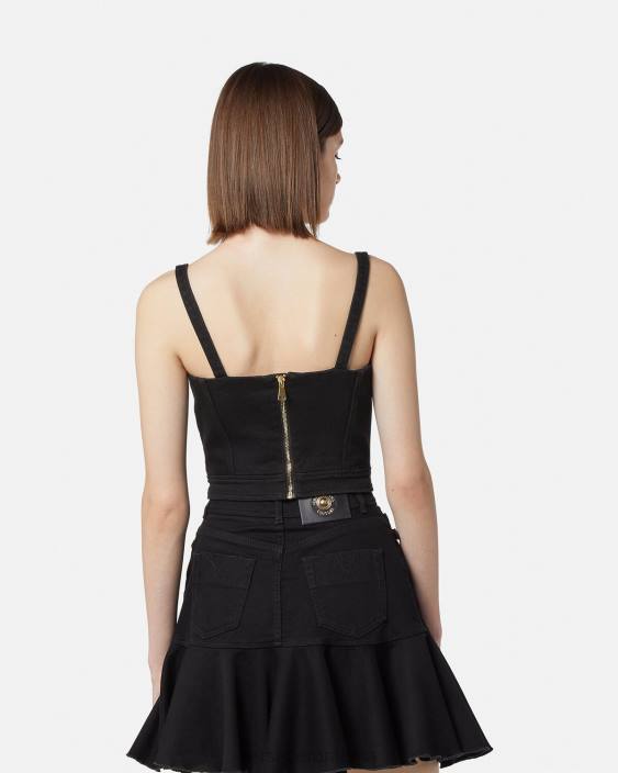 negru bustieră baroque couture cu 1 cataramă Versace femei îmbrăcăminte 40L62219