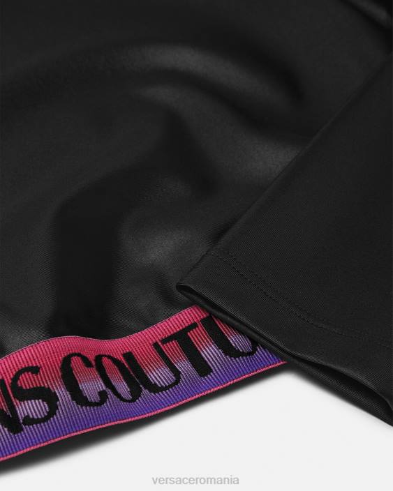 negru crop top cu logo Versace femei îmbrăcăminte 40L62146
