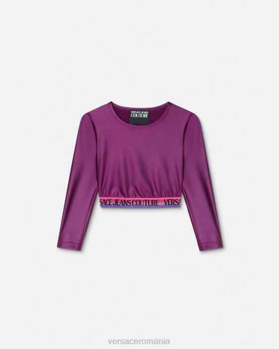 violet crop top cu logo Versace femei îmbrăcăminte 40L62216