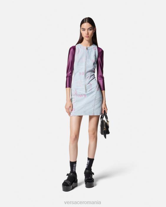 violet crop top cu logo Versace femei îmbrăcăminte 40L62216