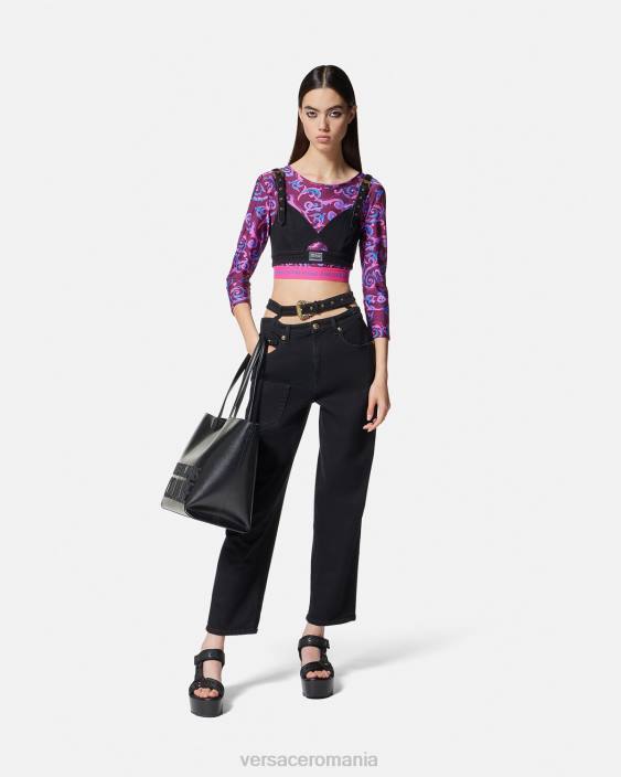 violet crop top sketch couture Versace femei îmbrăcăminte 40L62166