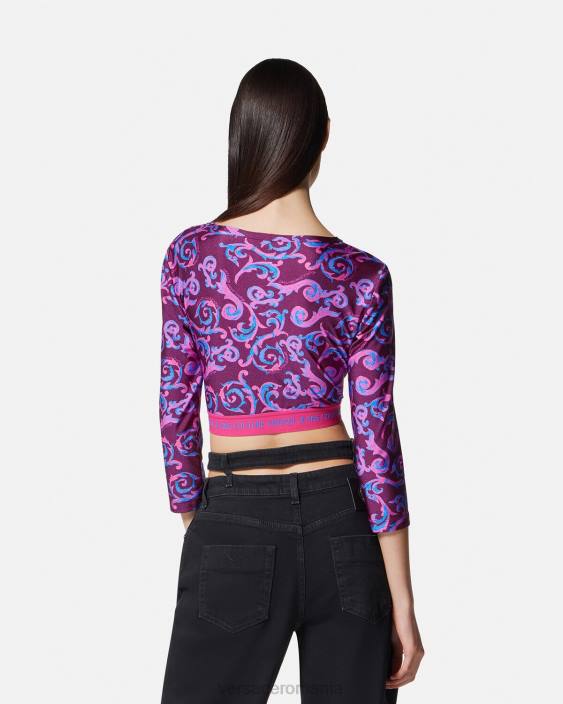 violet crop top sketch couture Versace femei îmbrăcăminte 40L62166