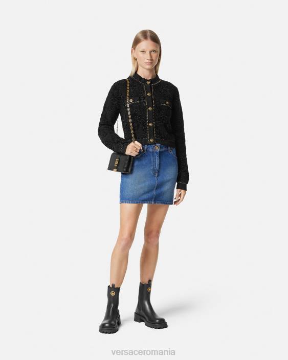 albastru fusta mini denim medusa \'95 Versace femei îmbrăcăminte 40L6167