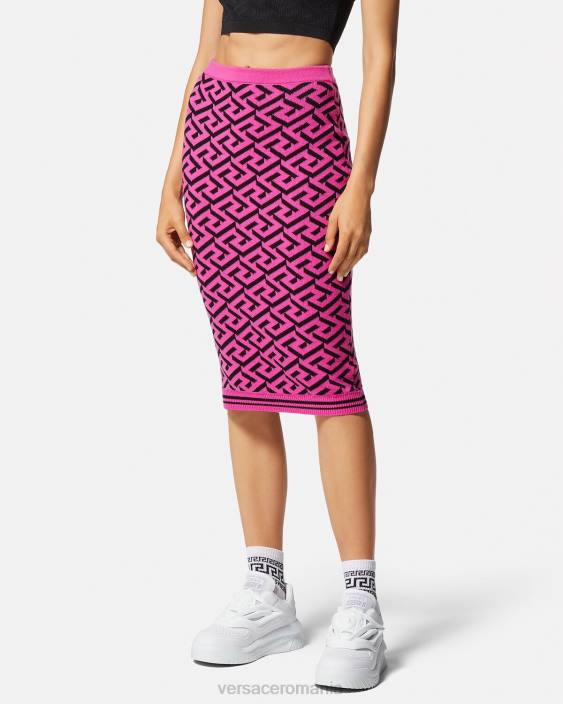 fucsie fusta midi jacquard la greca Versace femei îmbrăcăminte 40L6180