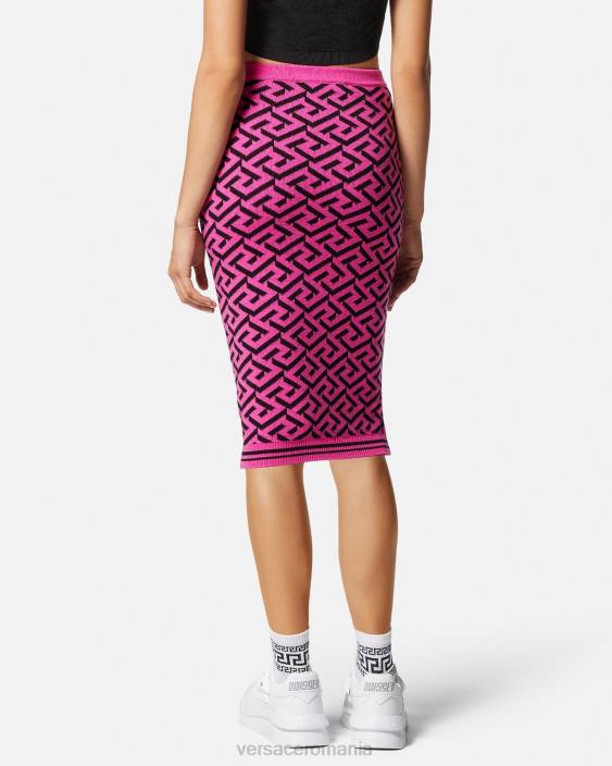 fucsie fusta midi jacquard la greca Versace femei îmbrăcăminte 40L6180