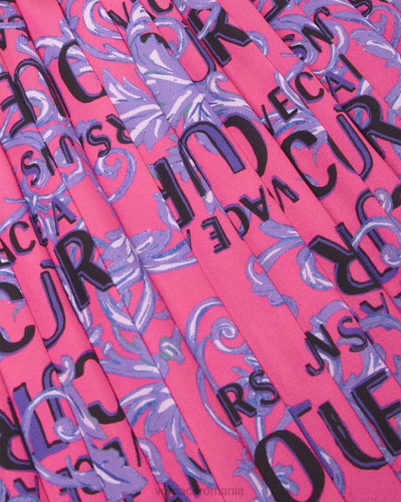 fucsie fusta plisata cu logo couture Versace femei îmbrăcăminte 40L62249