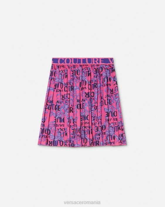 fucsie fusta plisata cu logo couture Versace femei îmbrăcăminte 40L62249
