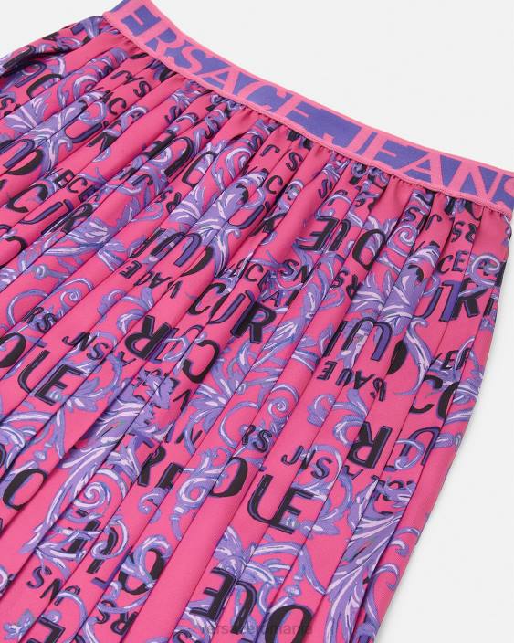 fucsie fusta plisata cu logo couture Versace femei îmbrăcăminte 40L62249