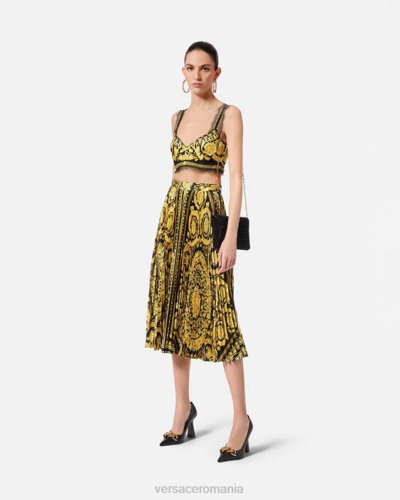 imprimare fusta midi plisata barocco Versace femei îmbrăcăminte 40L6171