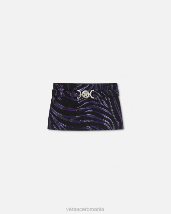 imprimeu și violet fustă mini zebra medusa '95 Versace femei îmbrăcăminte 40L6126