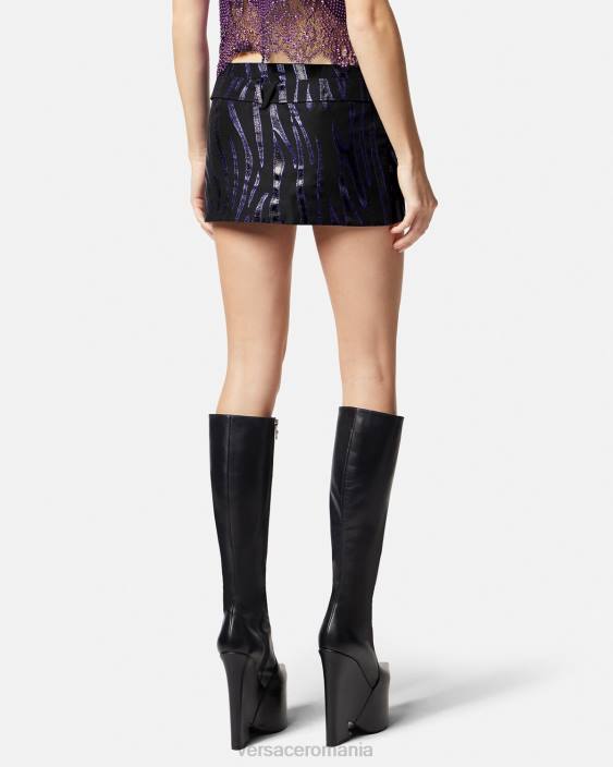 imprimeu și violet fustă mini zebra medusa \'95 Versace femei îmbrăcăminte 40L6126