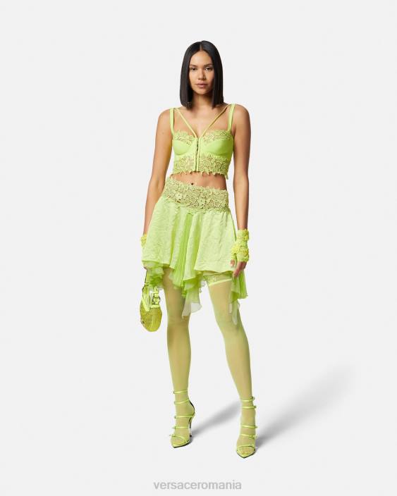 lămâie verde fusta mini din dantela Versace femei îmbrăcăminte 40L6188