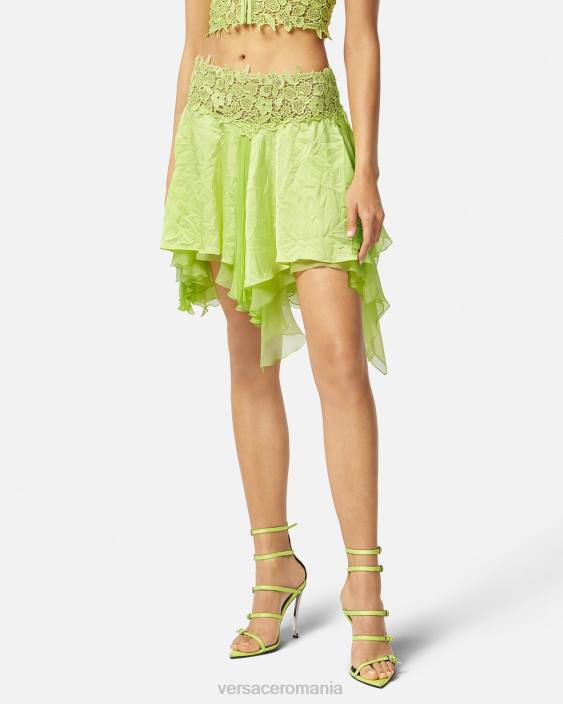 lămâie verde fusta mini din dantela Versace femei îmbrăcăminte 40L6188