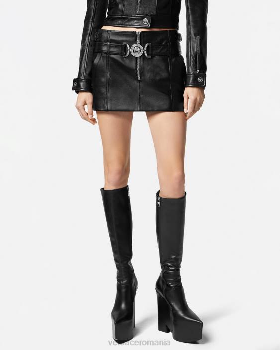 negru Fusta mini din piele medusa \'95 Versace femei îmbrăcăminte 40L6175