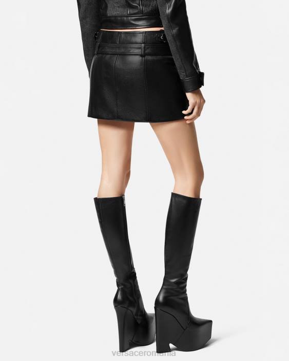 negru Fusta mini din piele medusa \'95 Versace femei îmbrăcăminte 40L6175