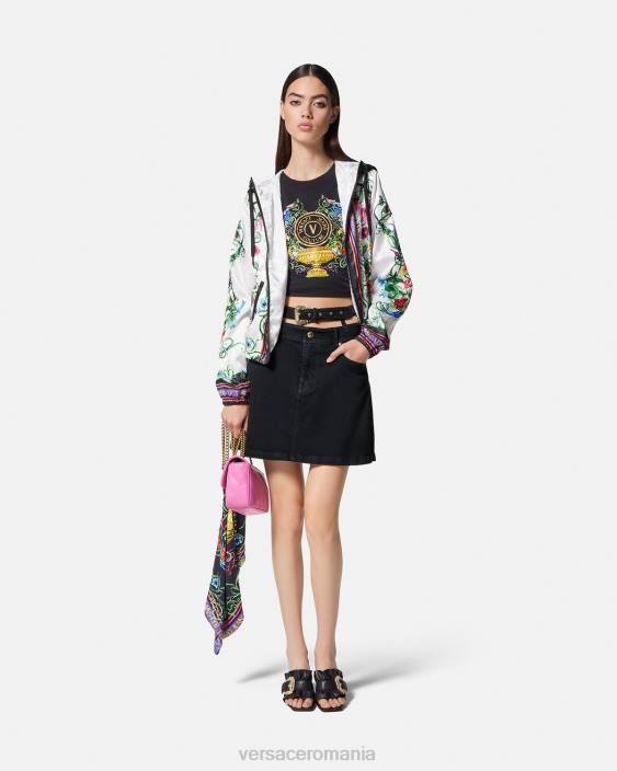 negru fusta mini denim cu catarama baroc Versace femei îmbrăcăminte 40L62151