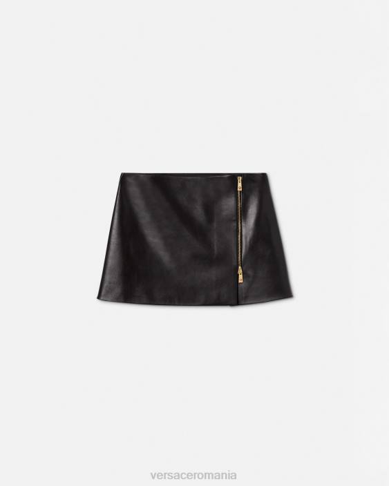 negru fusta mini din piele medusa Versace femei îmbrăcăminte 40L6181