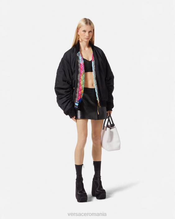 negru fusta mini din piele medusa Versace femei îmbrăcăminte 40L6181