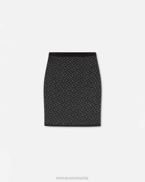 negru la greca medusa fusta din tricot jacquard Versace femei îmbrăcăminte 40L6179