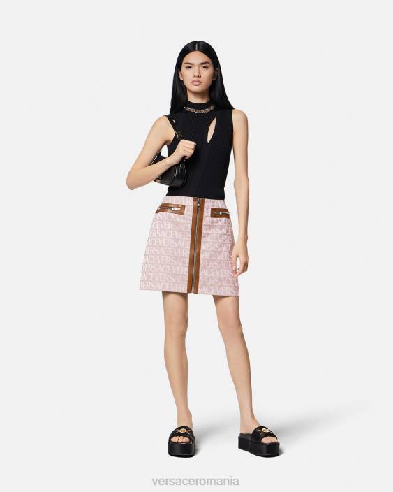 roz și imprimeu fusta mini peste tot Versace femei îmbrăcăminte 40L6165