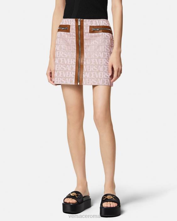 roz și imprimeu fusta mini peste tot Versace femei îmbrăcăminte 40L6165