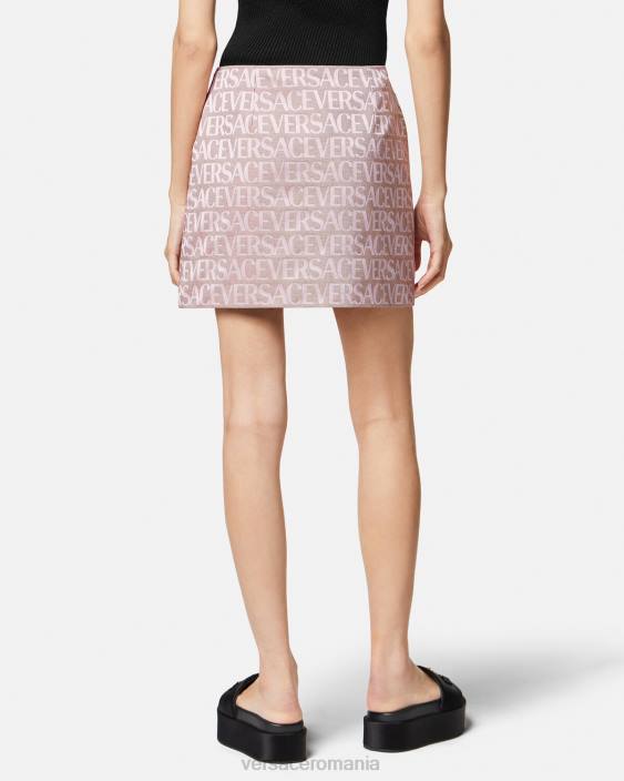 roz și imprimeu fusta mini peste tot Versace femei îmbrăcăminte 40L6165