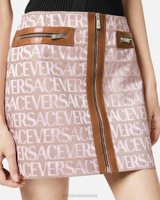 roz și imprimeu fusta mini peste tot Versace femei îmbrăcăminte 40L6165