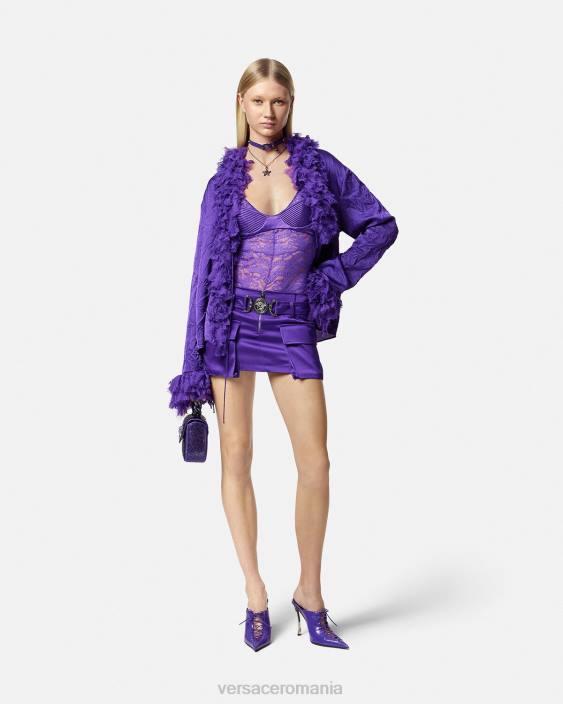 violet fustă mini cargo medusa \'95 Versace femei îmbrăcăminte 40L6187