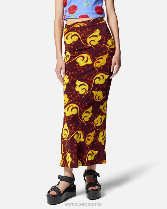 violet fusta midi ramuri Versace femei îmbrăcăminte 40L62181