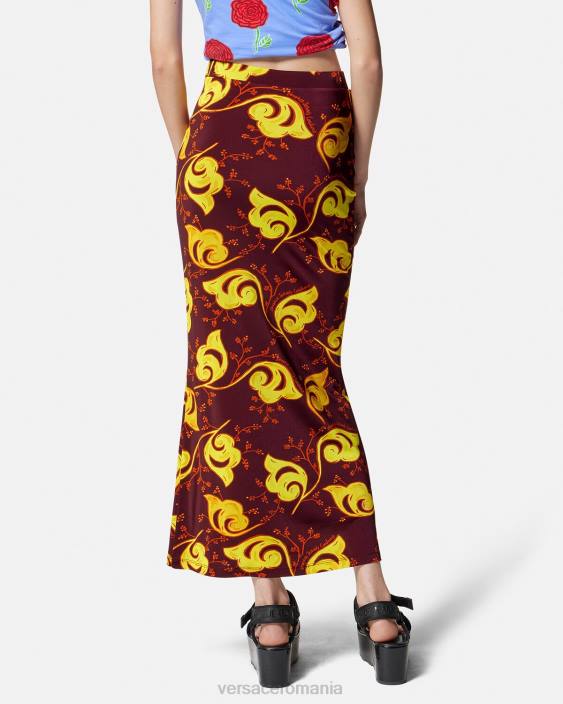 violet fusta midi ramuri Versace femei îmbrăcăminte 40L62181