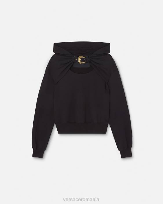 negru hanorac cu cataramă barocă Versace femei îmbrăcăminte 40L62154